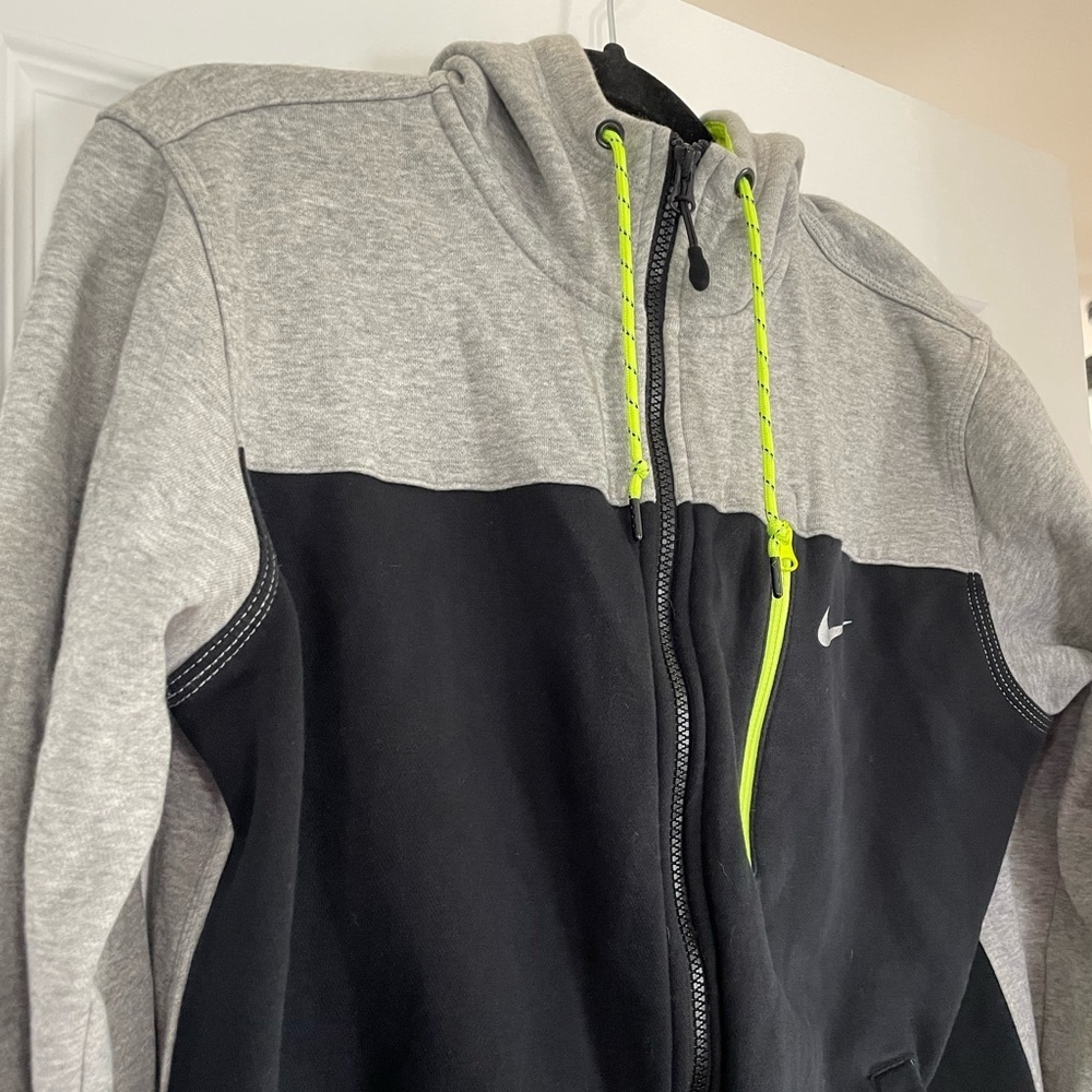 Nike Colorblock Tech Hoodie, black and grey with neon accents, men’s medium - Picture 2 of 7